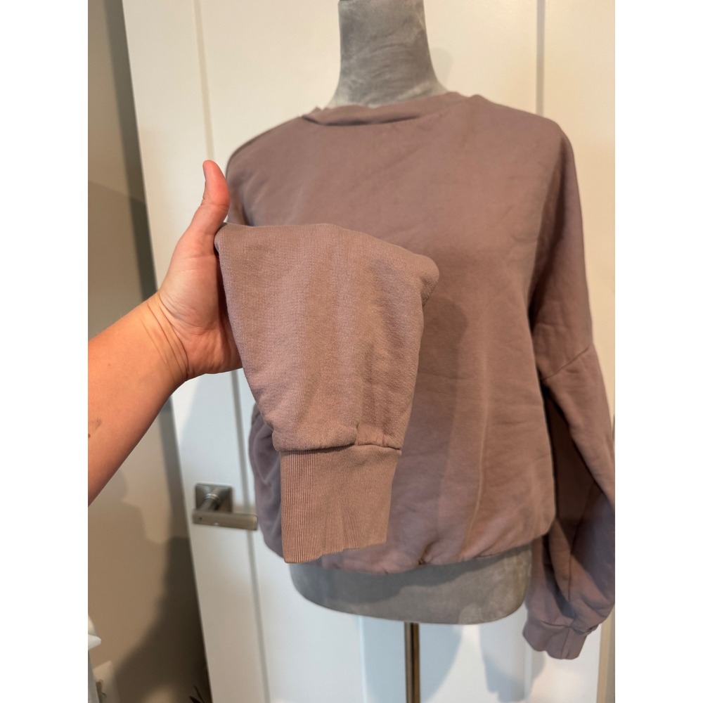 Mauve basic Oversized Crewneck Sweatshirt 100% Cotton Made in USA Size L - Picture 2 of 5